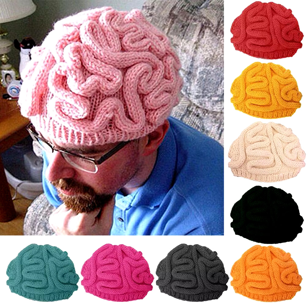 HOT Sales!!!Spoof Horror Brain Knitted Hat Funny Warm Cap Party Headwear Photography Props
