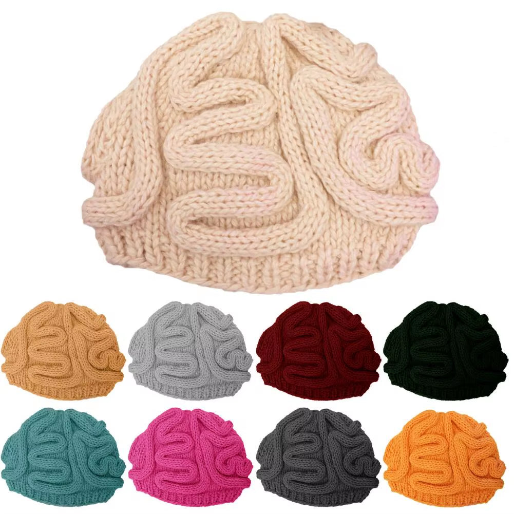 HOT Sales!!!Spoof Horror Brain Knitted Hat Funny Warm Cap Party Headwear Photography Props