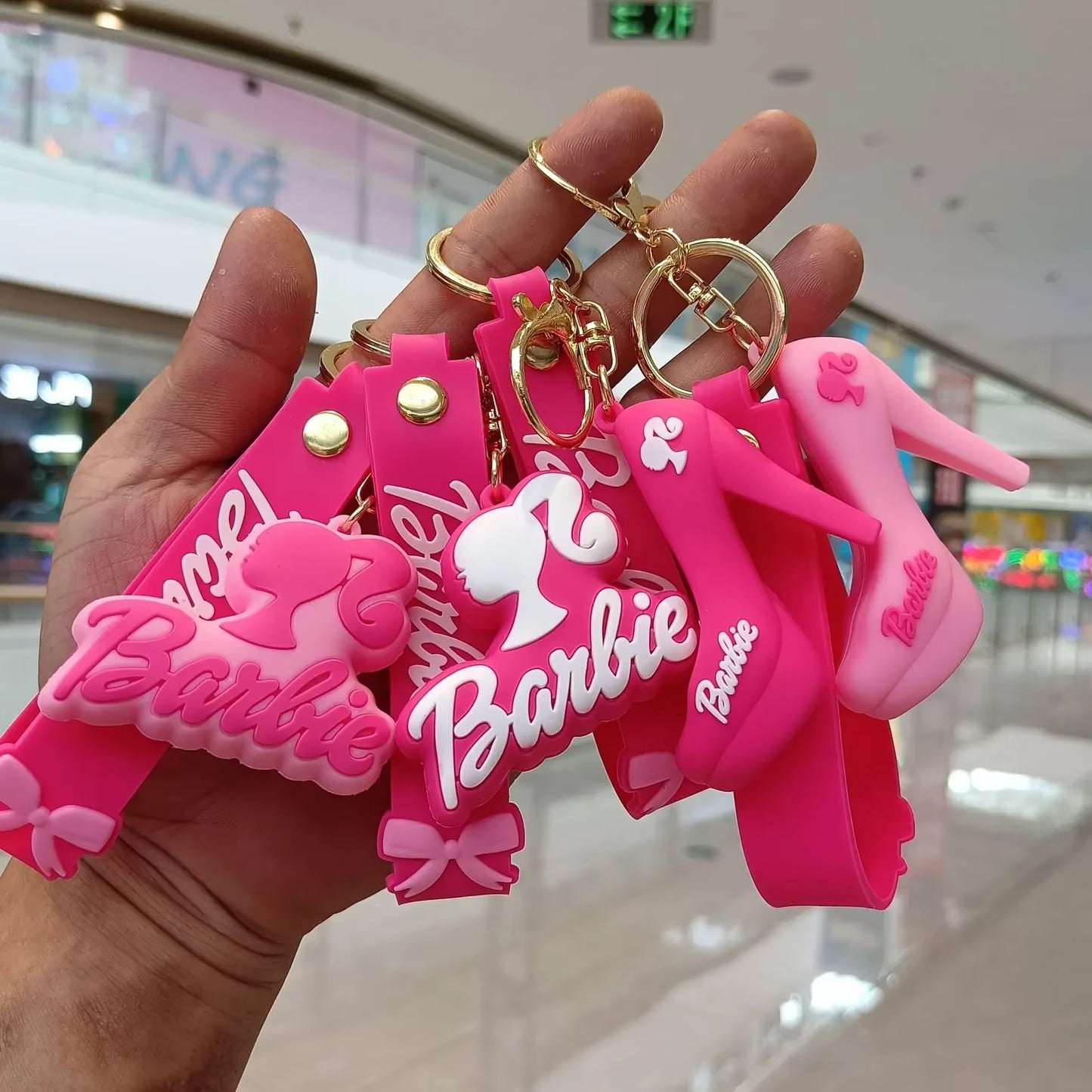 Barbie Letter Keychain Kawaii Cartoon Y2K Love Coin Purse Anime Car Key Pendant Girl Heart Gift Wholesale